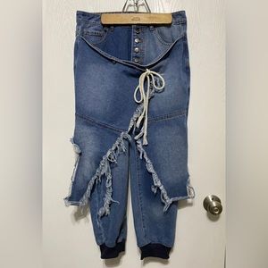 Boutique Women’s Wear Denim Jeans Rope Distressed Medium Shabby Chic Flea Market